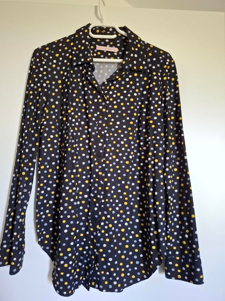 2 x blouse Studio Anneloes model "poppy" travelstof, Kleding | Dames, Blouses en Tunieken, Zo goed als nieuw, Maat 42/44 (L), Blauw
