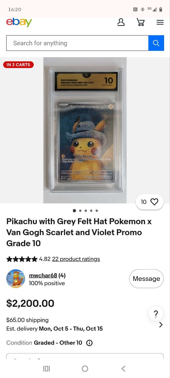 Foto 7 van Verschillende Pokemon Slabs Oa deze Pikachu s van Gogh