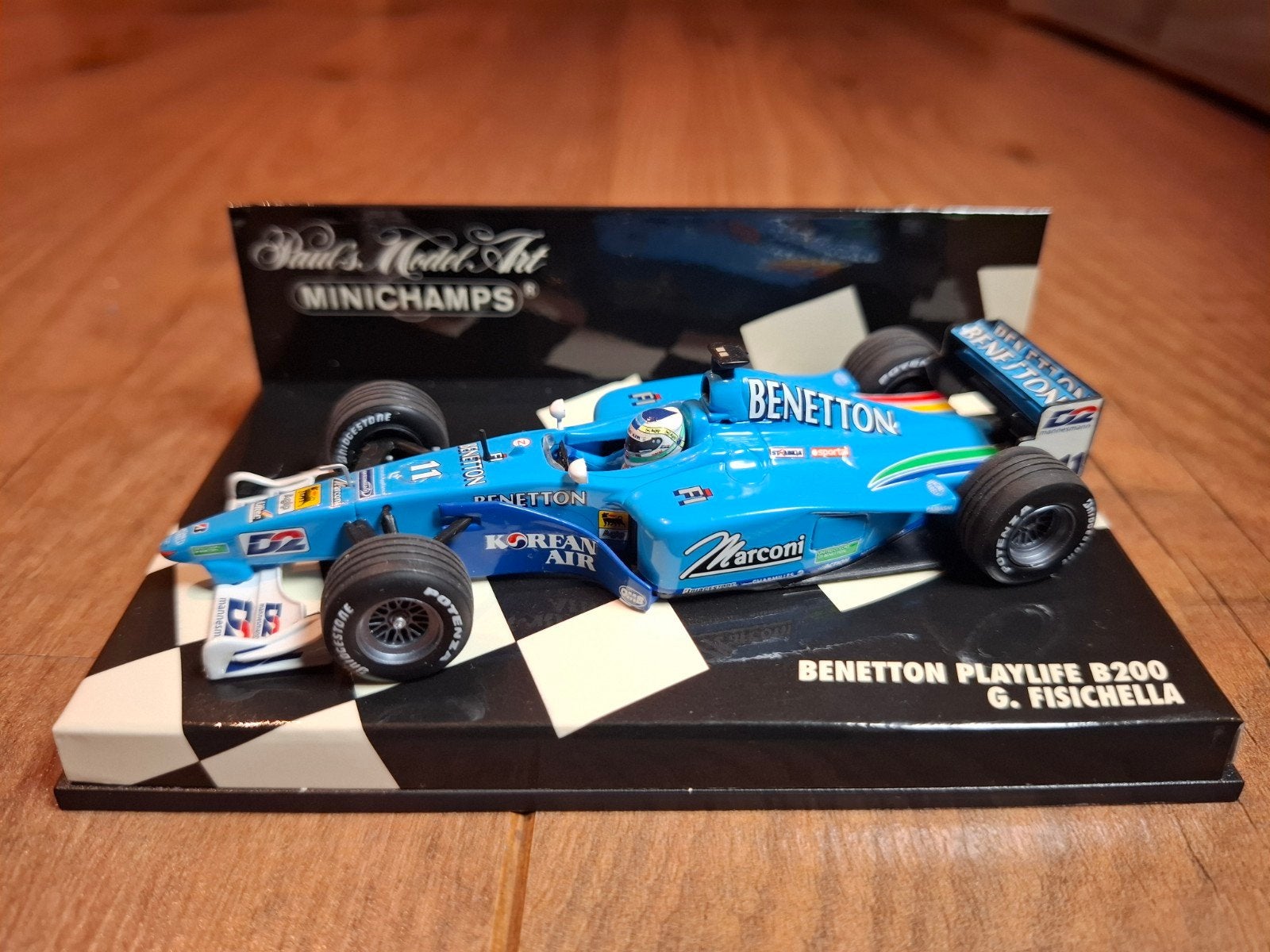 Minichamps Benetton Playlife B200 G. Fisichella F1 model, Ophalen of Verzenden, Zo goed als nieuw, Auto, MiniChamps