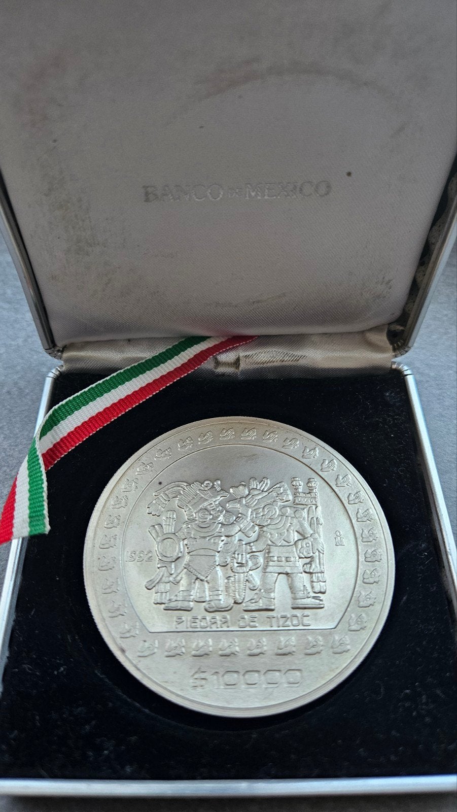 5 ounce 999 zilver mexico 1992, Postzegels en Munten, Ophalen of Verzenden, Vóór koninkrijk, Overige waardes, Zilver