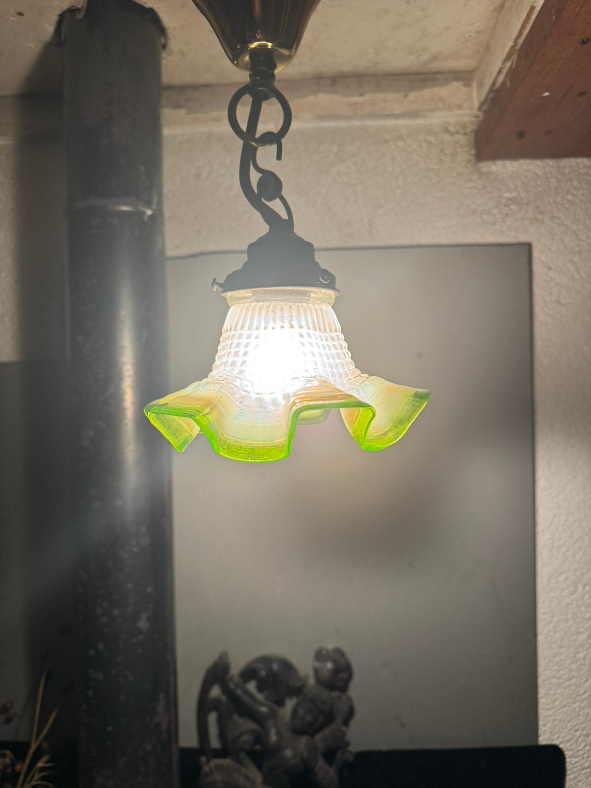 Jugendstil, Hanglamp ,Art Nouveau, Gebruikt, Glas, Jugendstil, E27 (groot)