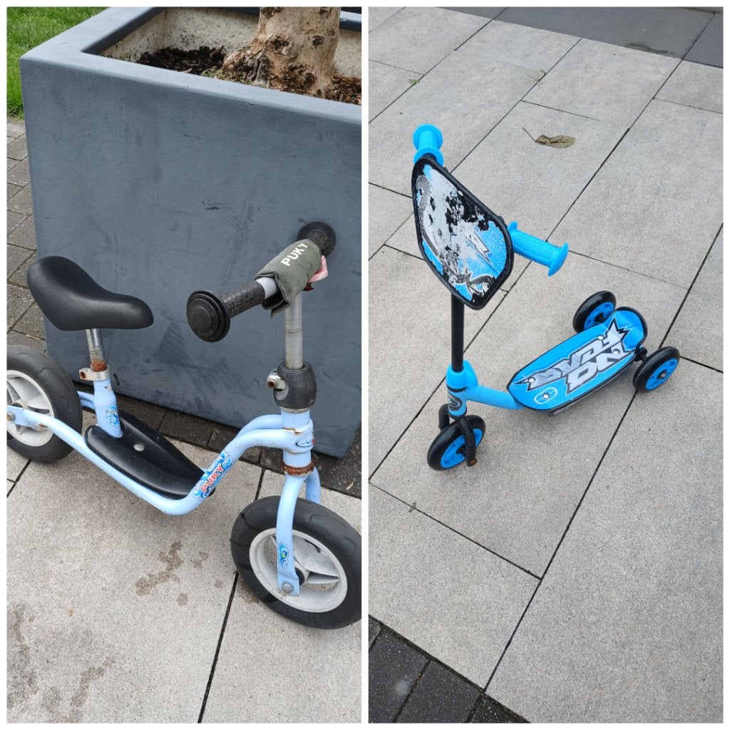 2 kleine stepjes (Puky en onbekend), Fietsen en Brommers, Steps, Ophalen, Gebruikt, Gewone step, Puky