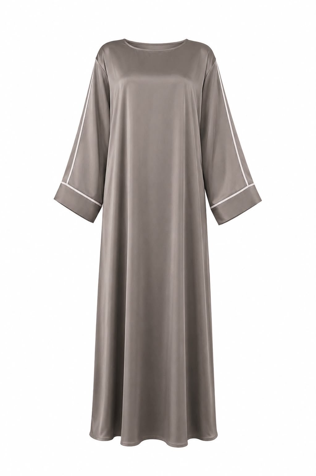 Elegante Satijnen Maxi Jurk met Lange Mouwen, Kleding | Dames, Jurken, Maat 38/40 (M), Nieuw, Ophalen of Verzenden, Grijs