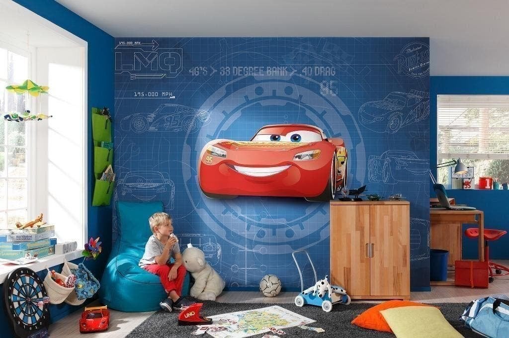 Disney Cars Behang McQueen - 368x254 cm - Gratis Verzending, Verzenden, Papierbehang, 5 tot 10 m², Komar