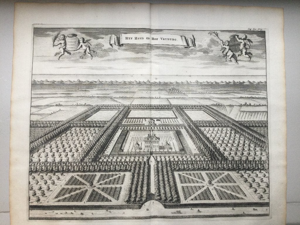 Koudekerke/Souburg, Huis Vryburg, 1696, 26 cm, Stadsgezicht, 35 cm, 1600 - 1699
