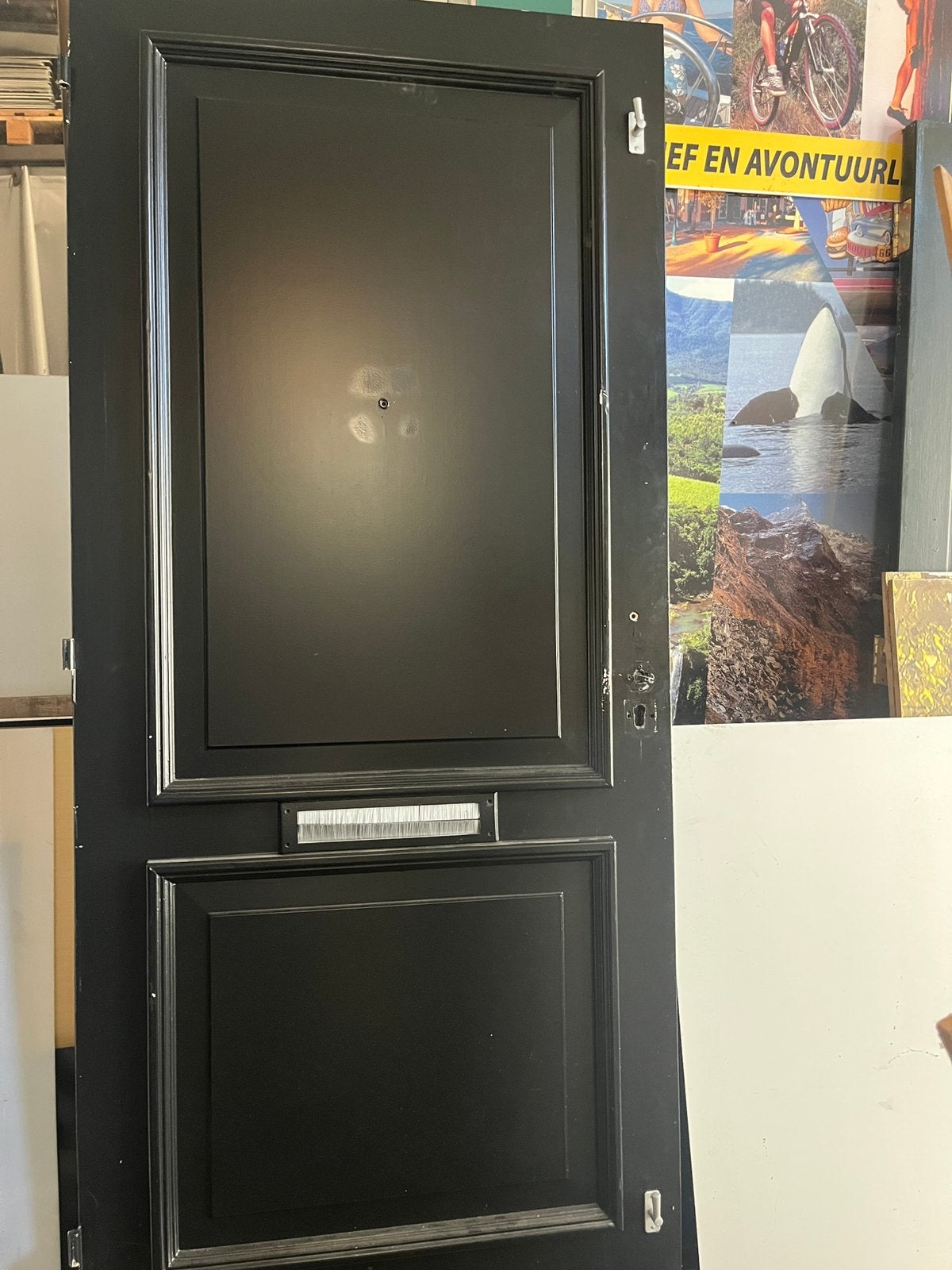 Voordeur, Ophalen, Met plank(en), Gebruikt, 100 tot 150 cm