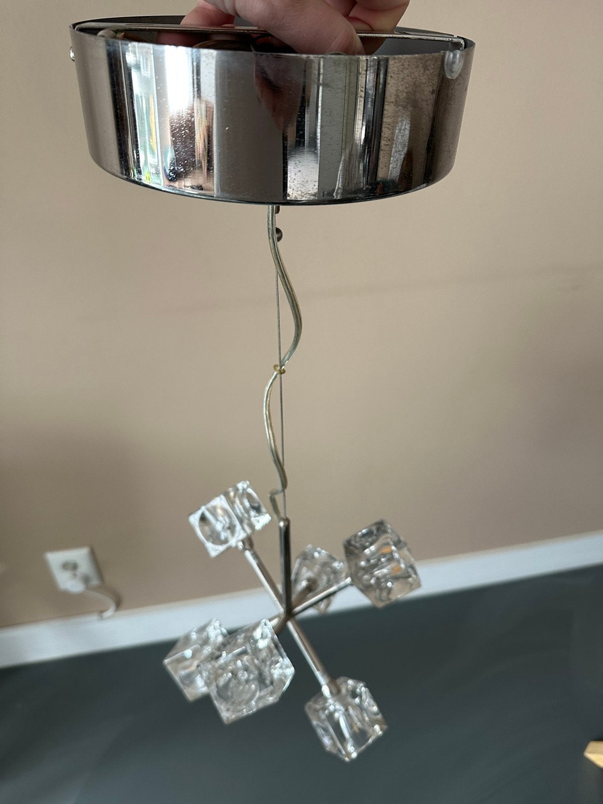 Ikea Isasa Hanglamp met glazen kubussen, Ophalen, Gebruikt, Glas, Overige fittingen