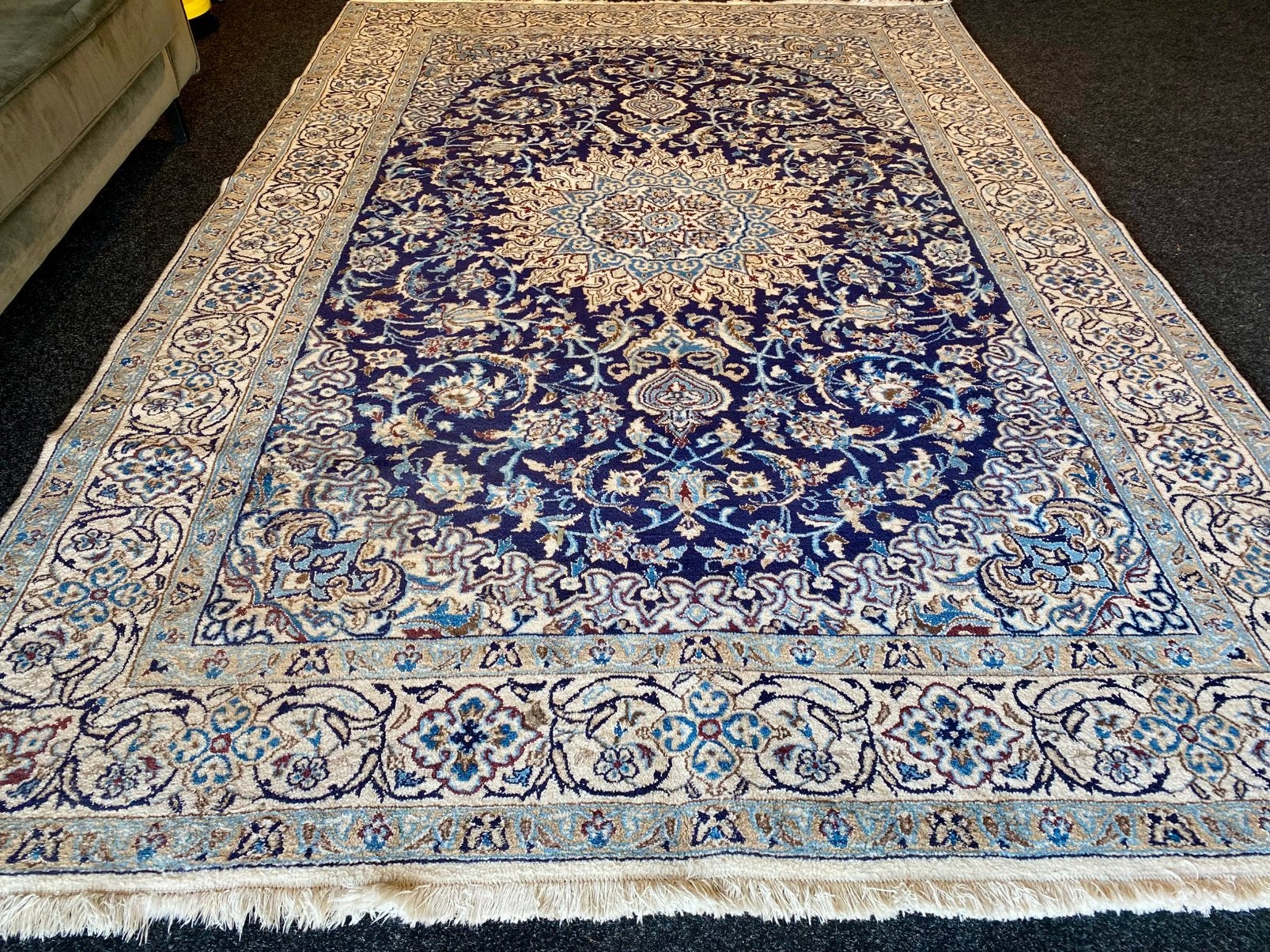 Mooi origineel handgeknoopt perzisch nain tapijt 196x297cm, Gebruikt, ., 200 cm of meer, Ophalen of Verzenden
