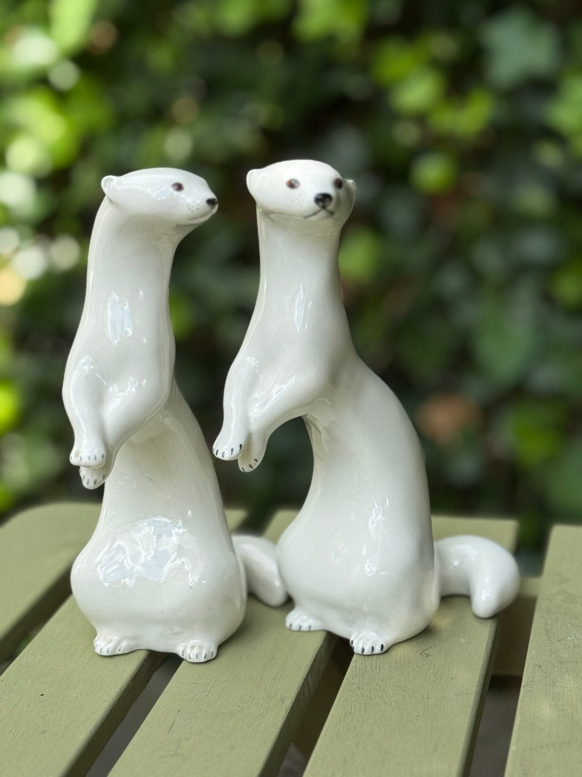 Vintage Hermelijnen Beeldjes uit USSR - 19 cm hoog, Ophalen of Verzenden
