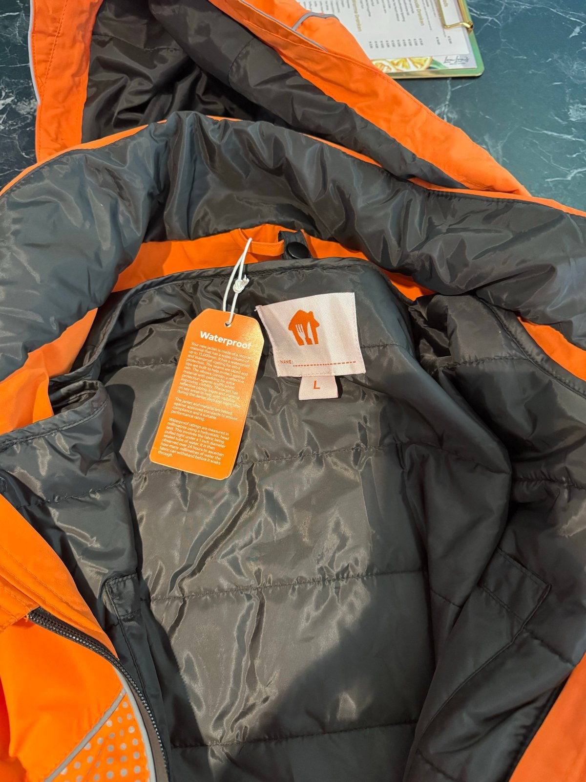 Thuisbezorgd jassen en voeringen (nieuw en gebruikt), Ophalen of Verzenden, Nieuw, Maat 52/54 (L), Oranje