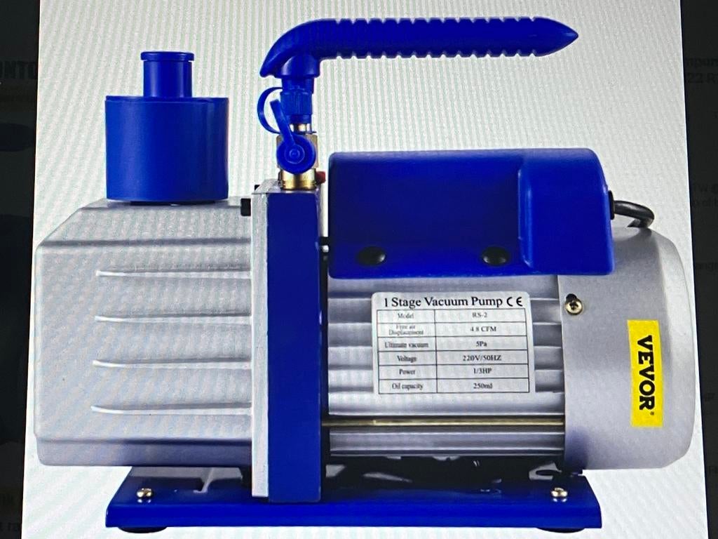 1 Stage Vacuümpomp Vacuumpomp Airco 248W(1/3HP) 4.8CFM, Witgoed en Apparatuur, Airco's, Nieuw, Wandairco, 1 snelheid, Ophalen of Verzenden