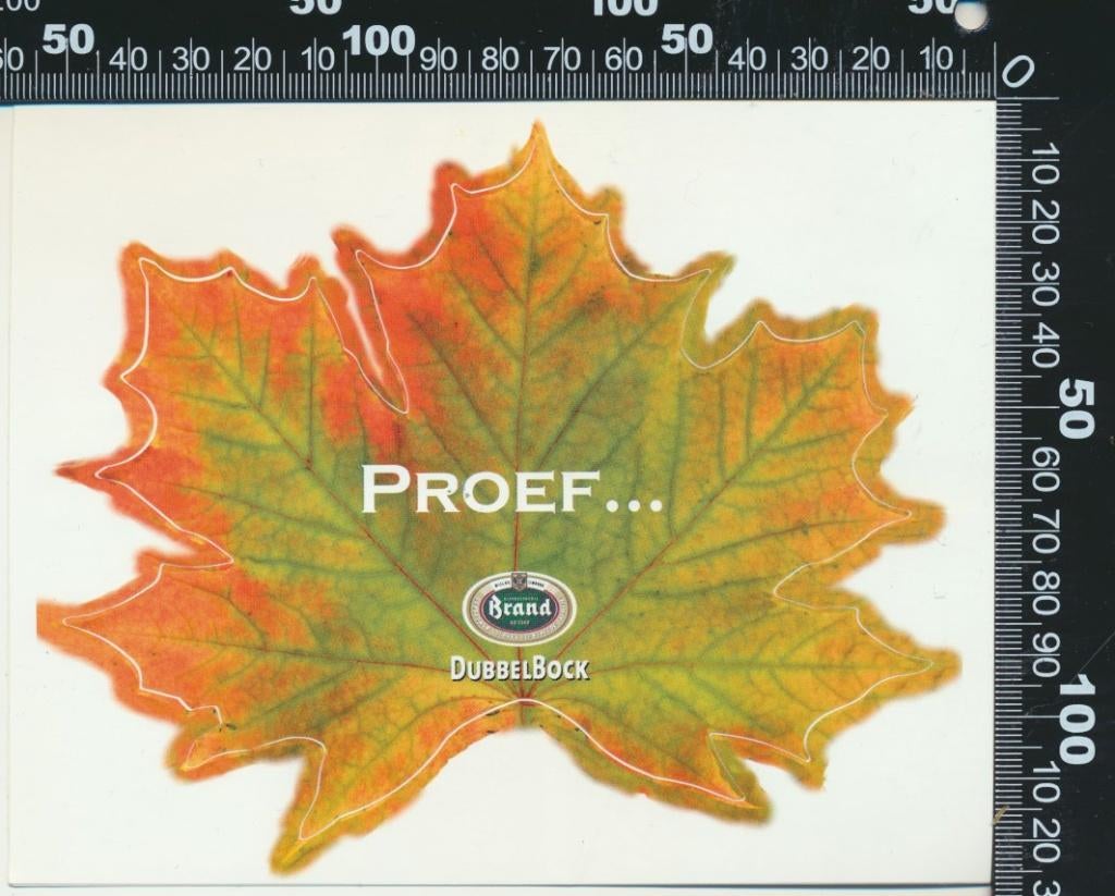 Sticker: Brand Bier - Proef - Dubbel Bock, Verzamelen, Ophalen of Verzenden, Zo goed als nieuw, Bedrijf of Vereniging