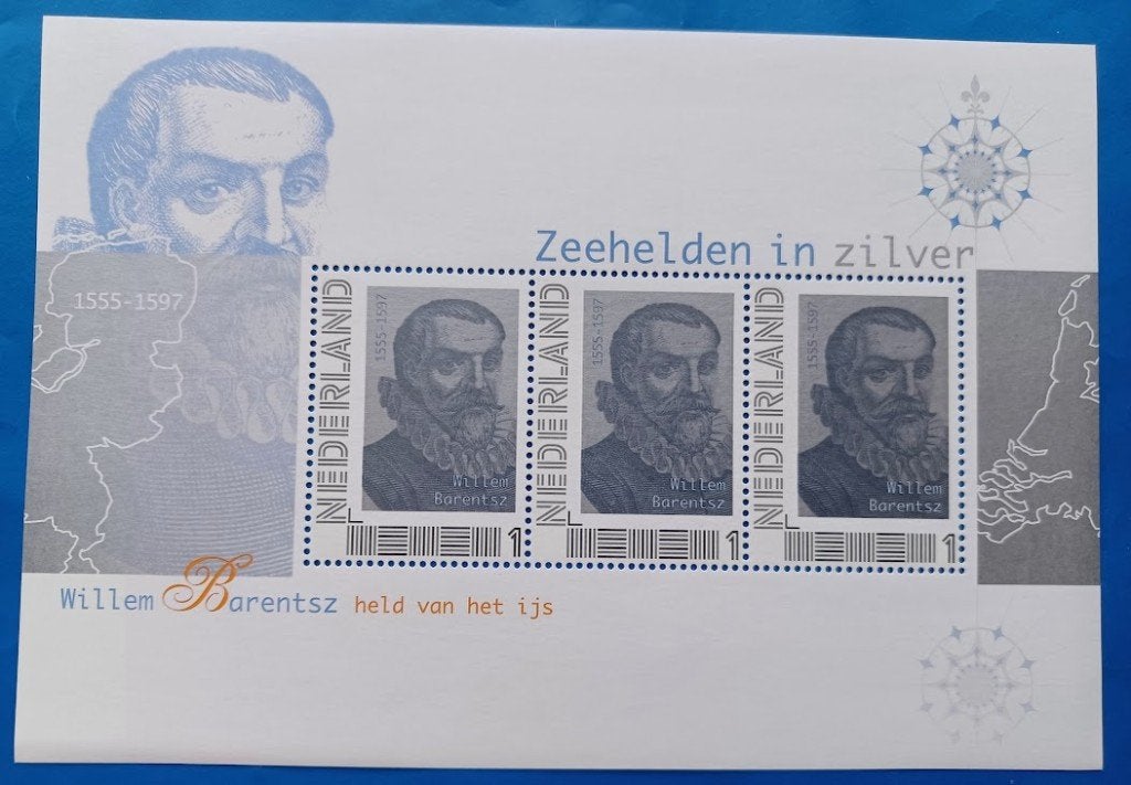 Postset Zeehelden in zilver 5 Willem Barentsz - 2012, Verzenden, Na 1940, Postfris