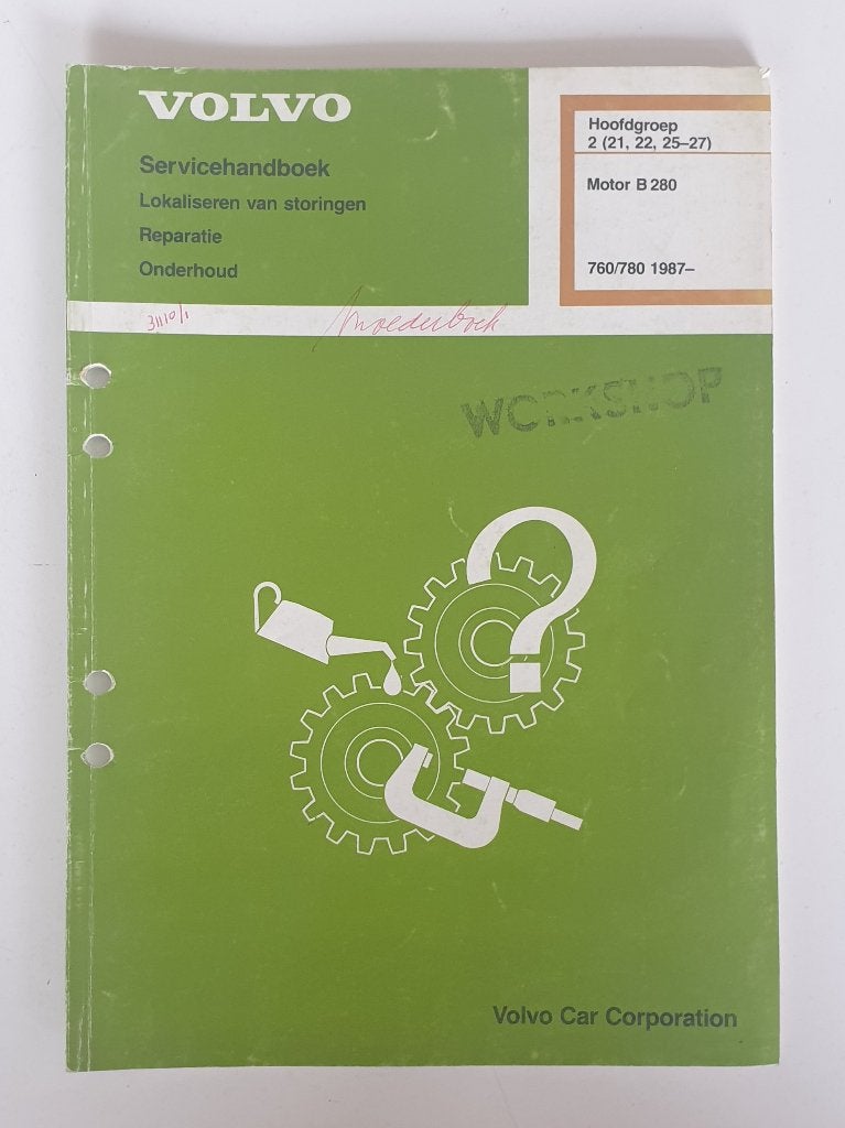 Volvo Servicehandboek Motor B280 760/780 1987,-->, Ophalen of Verzenden