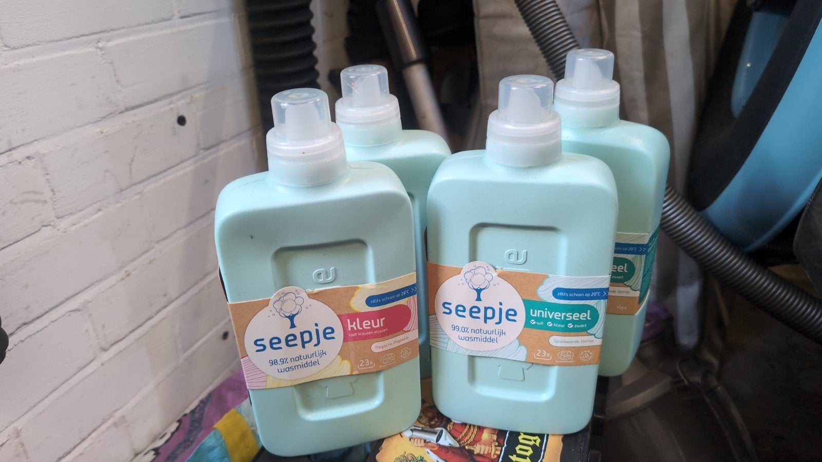Seepje Wasmiddel - Kleur en Universeel 4 flessen+ 8 naul zak, Ophalen of Verzenden, Schoonmaakmiddel