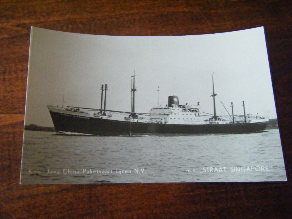 H42 - m.s. Str Singapore - Kon. Java China Paketvaart Lijnen, Verzamelen, Ophalen of Verzenden, Kaart, Foto of Prent