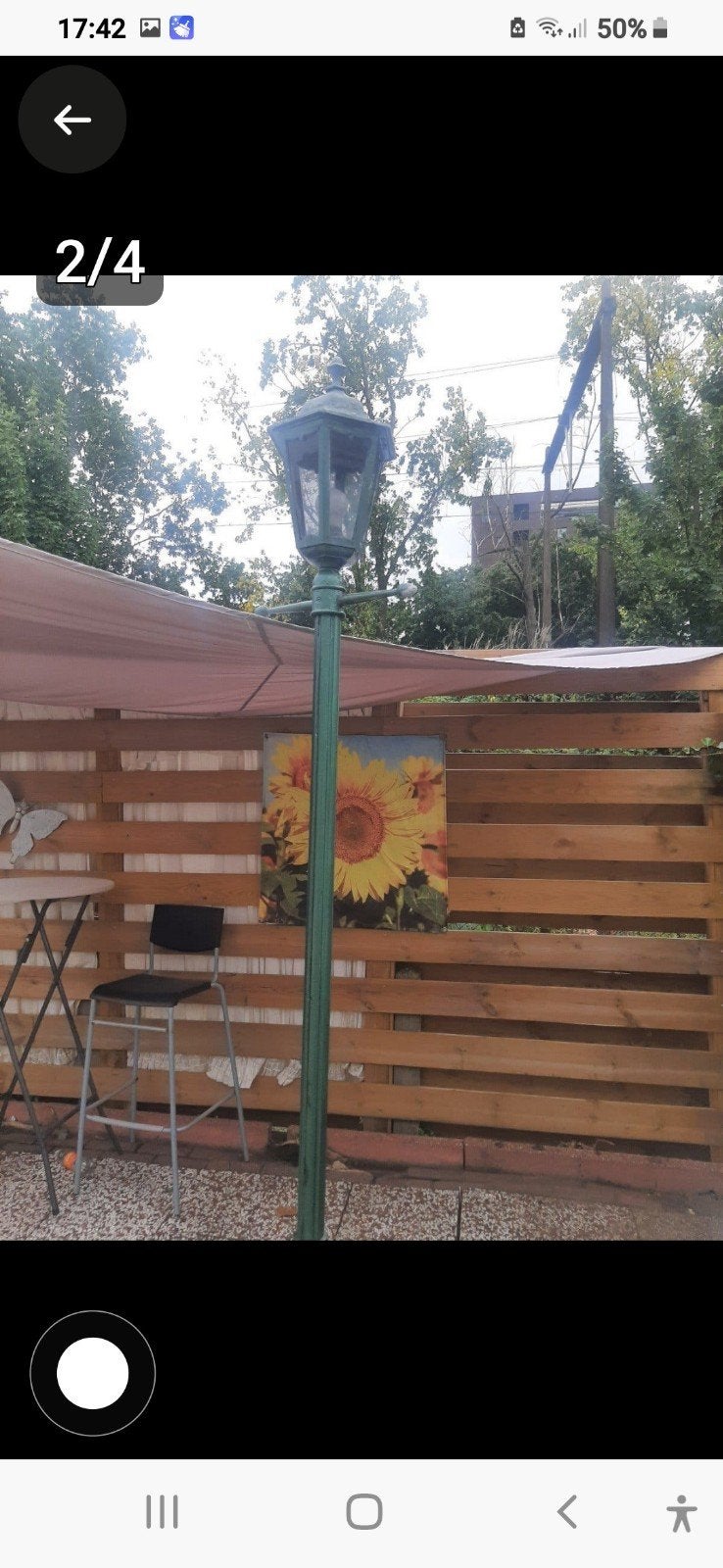 Mooie nostalgisch buiten lantaarnpaal., Ophalen of Verzenden, Overige materialen, Netvoeding, 50 tot 250 watt
