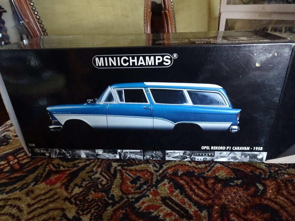 MOOIE OPEL REKORD  P1 CARAVAN 1958  MINICHAMPS  1;18, Ophalen of Verzenden, Zo goed als nieuw, Auto, MiniChamps