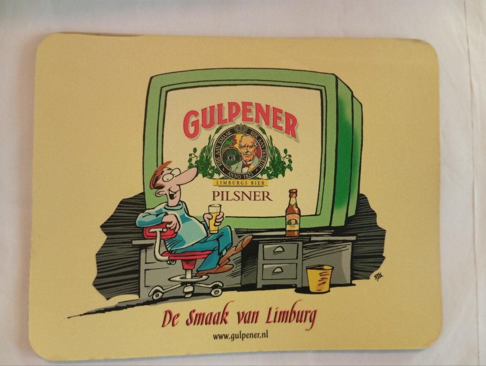 vintage GULPENER BIER muismat, Ophalen of Verzenden, Overige merken