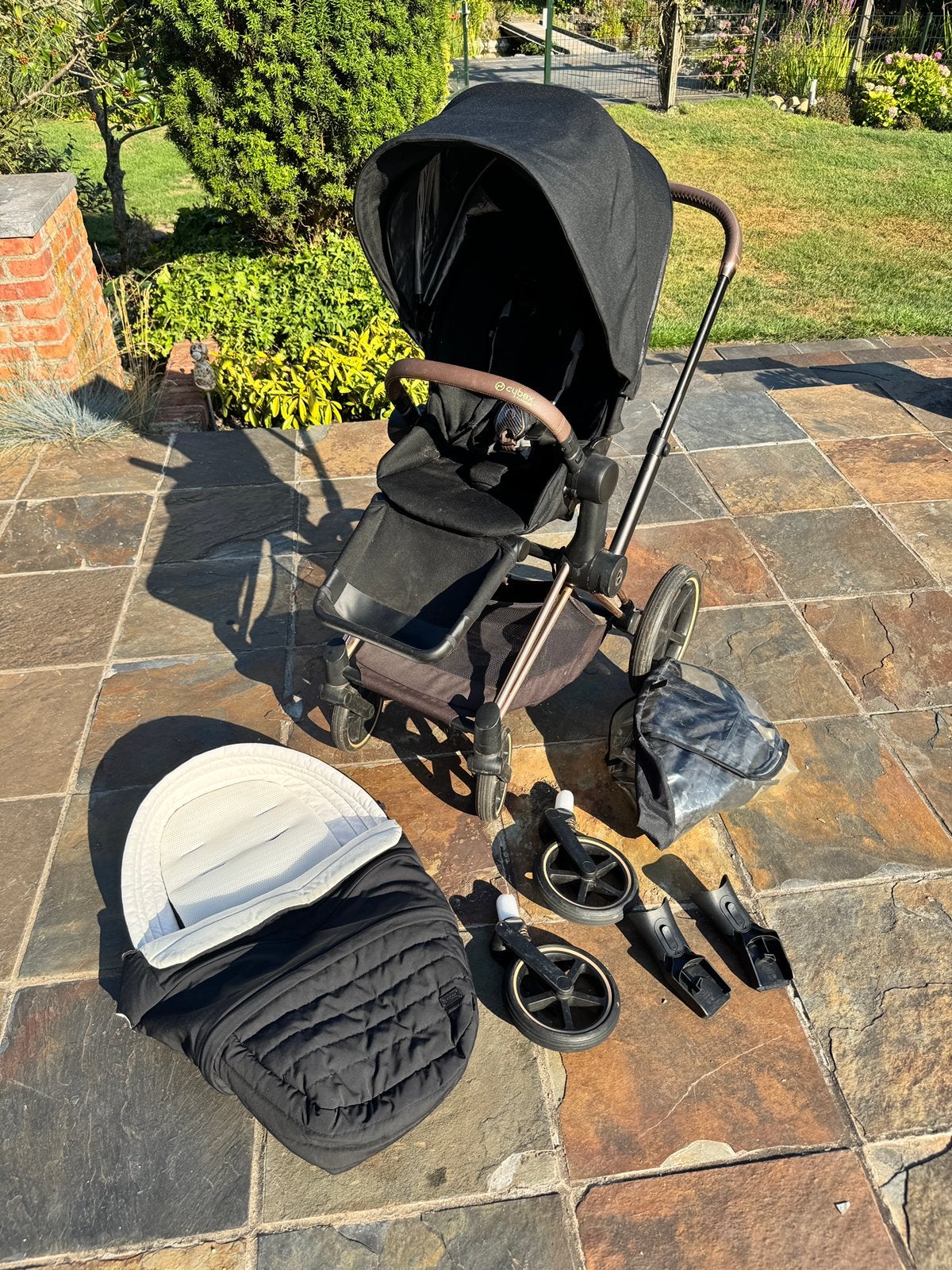 Cybex priam kinderwagen rose gold, Kinderen en Baby's, Kinderwagens en Combinaties, Gebruikt, Verstelbare duwstang, Ophalen, Kinderwagen