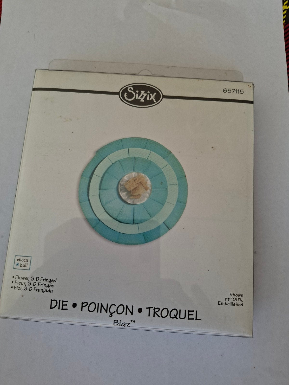 Nieuw Sizzix Bigz Snijmal 657115 Flower 3-D Fringed, Hobby en Vrije tijd, Geschikt voor snijden, Gereedschap of Toebehoren, Nieuw