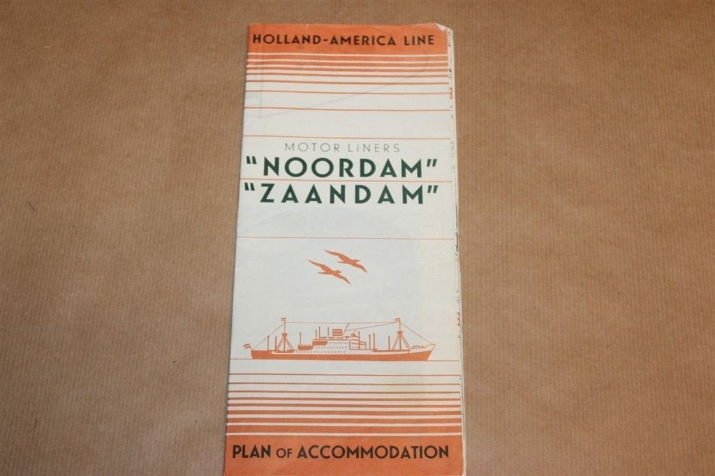 Holland-America Line - Motorliners Noordam Zaandam 1950, Verzamelen, Ophalen of Verzenden, Zo goed als nieuw, Kaart, Foto of Prent