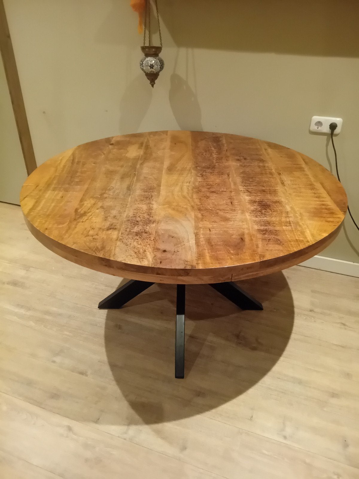 Mango houten eettafel, Huis en Inrichting, Tafels | Eettafels, 200 cm of meer, Zo goed als nieuw, Rechthoekig, 50 tot 100 cm
