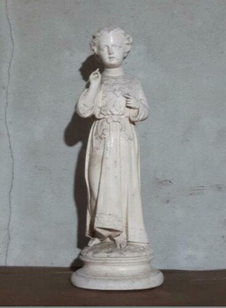 Oud Antiek Gipsen Beeld Kindje van Praag Heilig Hart, Ophalen of Verzenden