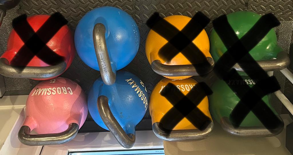 Kettlebell Crossmaxx 1x 8kg en 2x 12kg, Sport en Fitness, Fitnessmaterialen, Zo goed als nieuw, Kettlebell, Armen, Ophalen