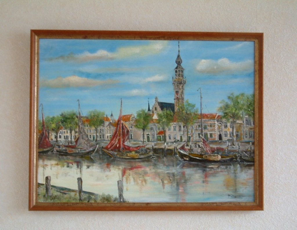 oude visserij op de zeil Jac Caljouw  Schilderijen, Antiek en Kunst, Maritiem / water, Doek, Ophalen of Verzenden, Olieverf