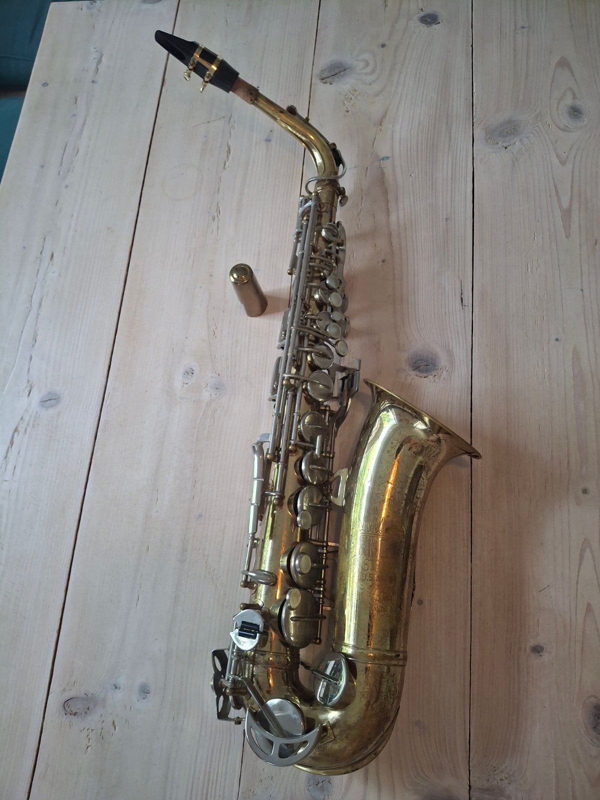 Vintage King 613 USA Altsaxofoon (1981), Ophalen, Gebruikt, Alt, Met koffer
