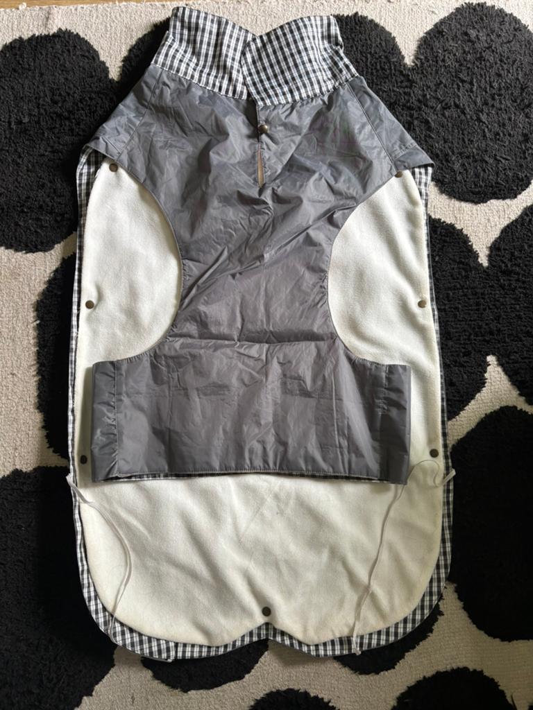 Honden regenjas L/XL croci grijs 80 cm, Dieren en Toebehoren, Ophalen of Verzenden, Zo goed als nieuw