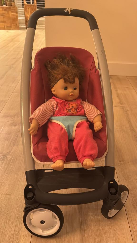 Poppenwagen met pop speelgoed, Kinderen en Baby's, Speelgoed | Poppen, Ophalen of Verzenden, Gebruikt, Babypop