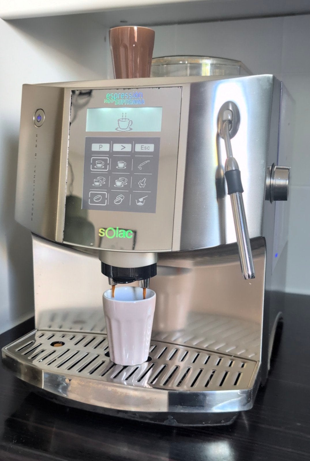 Solac Espression Neo Supremma Volautomaat Espressomachine, Stoompijpje, Gebruikt, Espresso apparaat, Koffiebonen