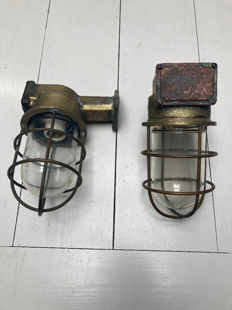 Scheepslamp, putslamp, industriele lamp, messing lamp, Ophalen of Verzenden