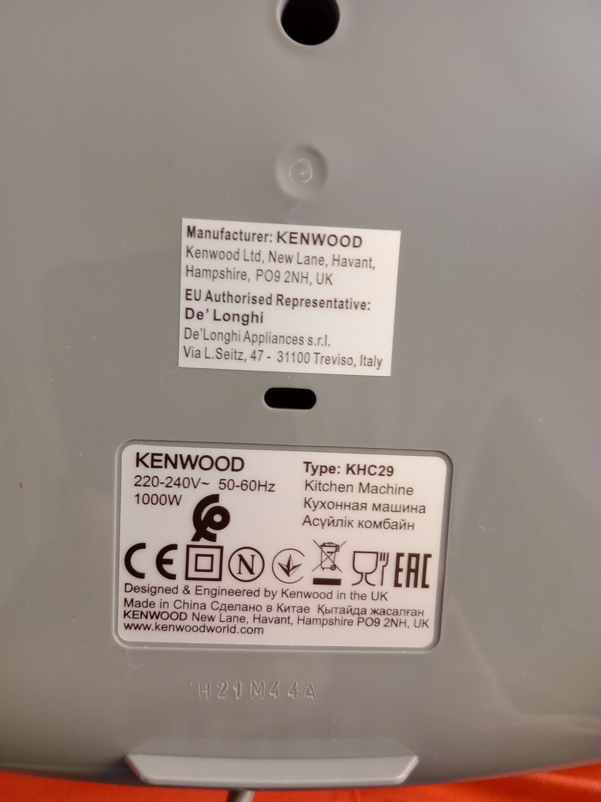 Kenwood KHC29 Keukenmachine met accessoires, Witgoed en Apparatuur, Keukenmixers, 2 tot 3 liter, Ophalen of Verzenden, Gebruikt