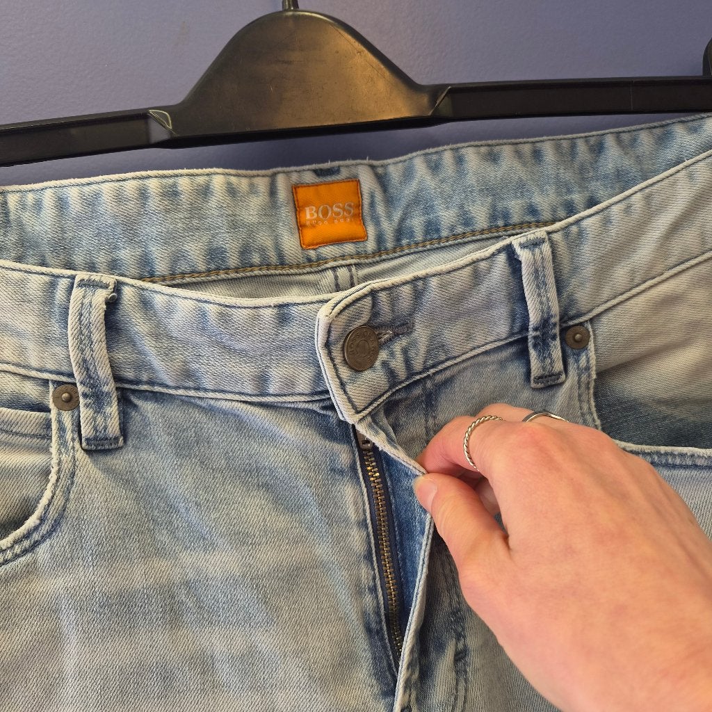 Hugo Boss Orange jeans lichtblauw lichte wassing W36 51305, W36 - W38 (confectie 52/54), Blauw, ., Hugo Boss
