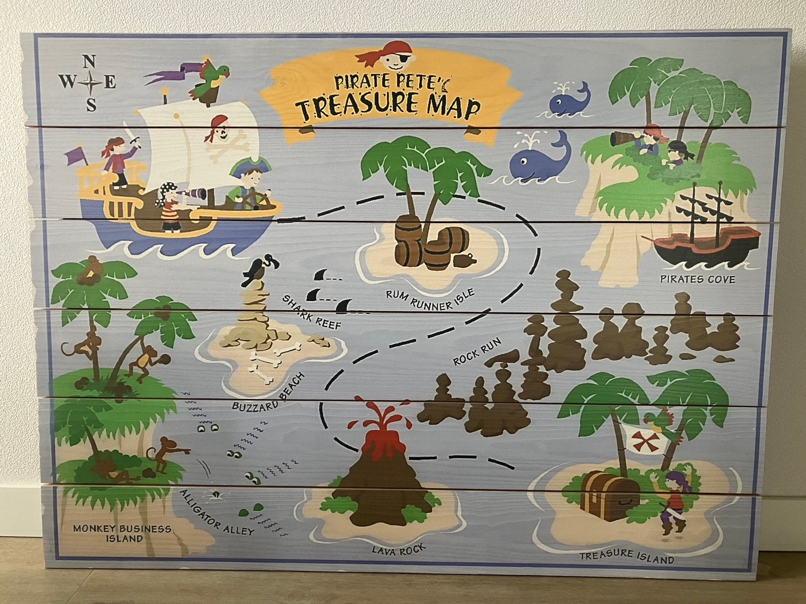 Schilderij (hout, kinderkamer, piraten), Ophalen, Wanddecoratie