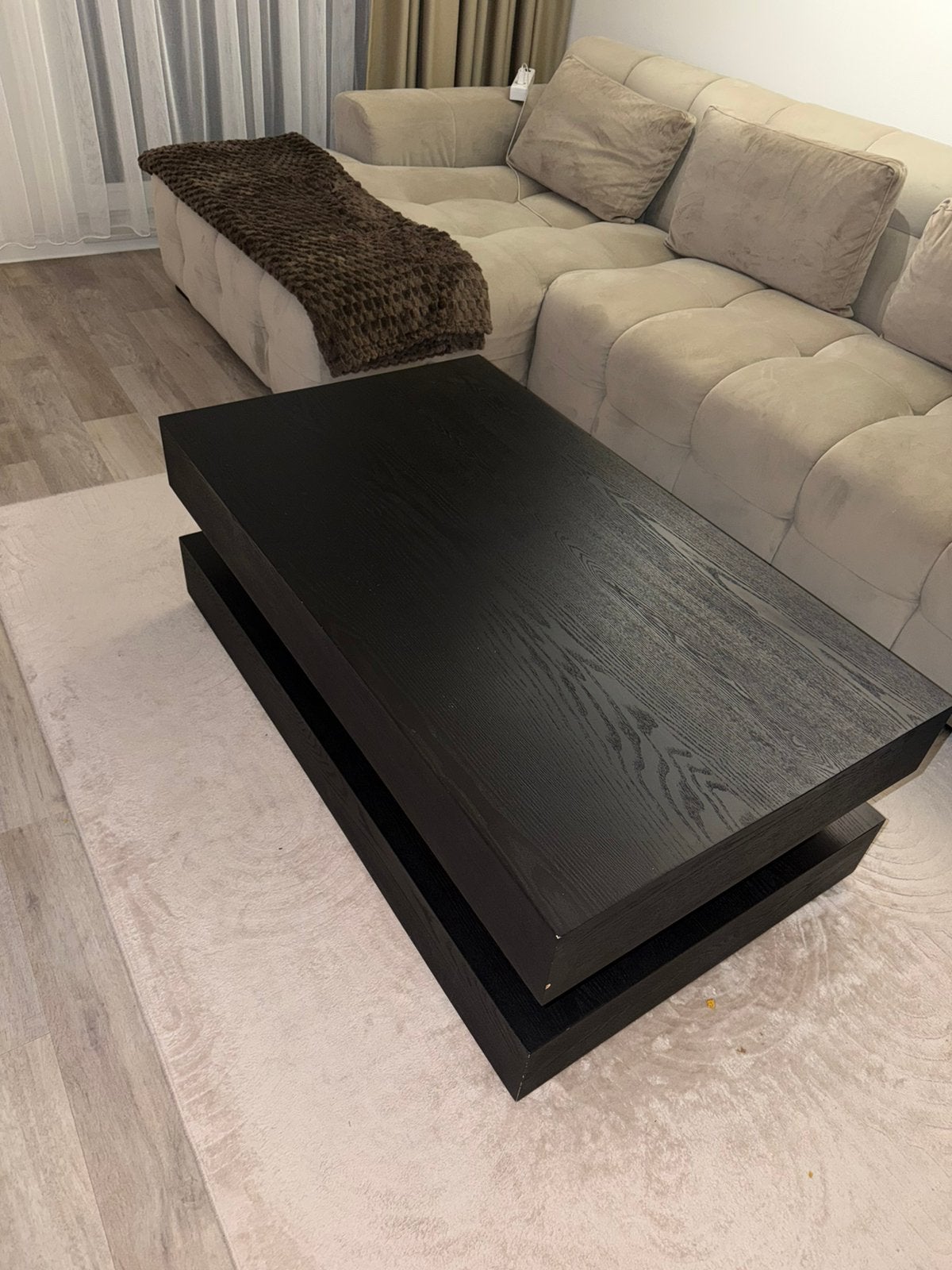 Salontafel zwart, Ophalen, Gebruikt, 100 tot 150 cm, 50 tot 100 cm