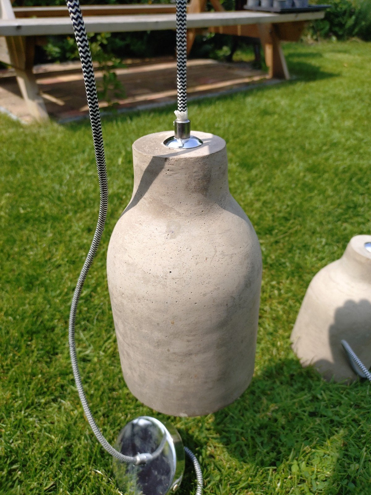 Unieke betonnen eettafel lampen - set van 2, Ophalen of Verzenden, Zo goed als nieuw, Overige materialen, Industrieel, Modern