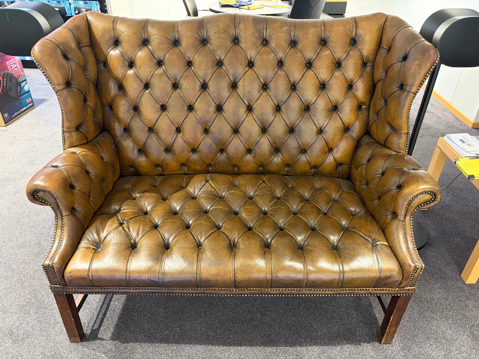 Chesterfield bankje - 150 cm breed, mooie kwaliteit, Ophalen, Gebruikt, 150 tot 200 cm, Tweepersoons