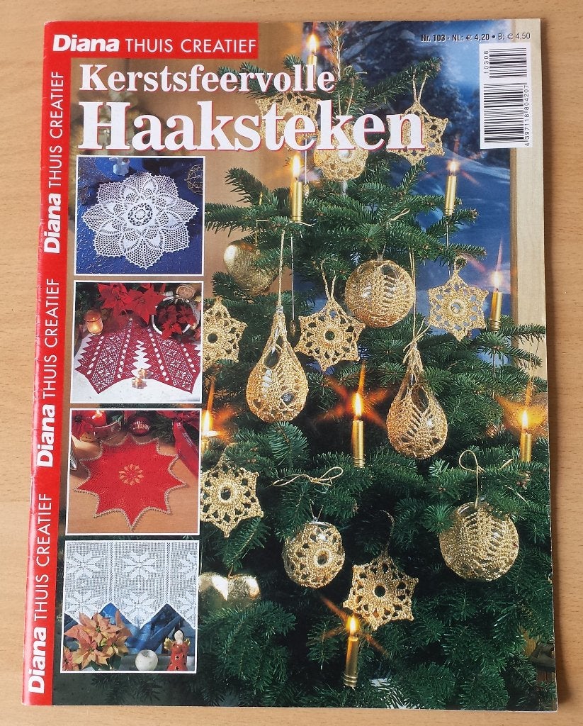 Kerstmis - Kerstsfeervolle Haaksteken - Diana nr.103 - 2008, Gebruikt, Diana, Ophalen of Verzenden, Patroon of Boek