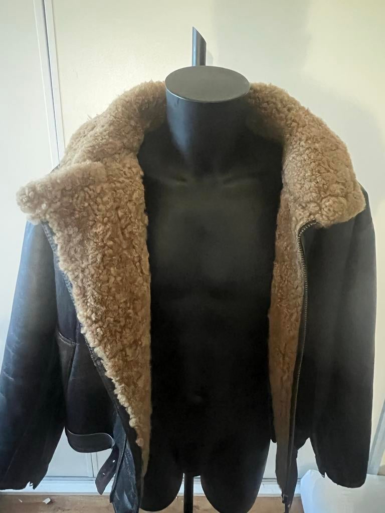 Pall Mall Pilotenjas Leer Schapenvacht valt als L/XL, Kleding | Dames, Ophalen of Verzenden, Gedragen, Maat 42/44 (L), Bruin