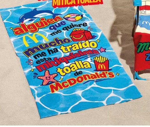 Strandlaken handdoek McDonald’s nieuw, Ophalen, Nieuw, Blauw, Handdoek