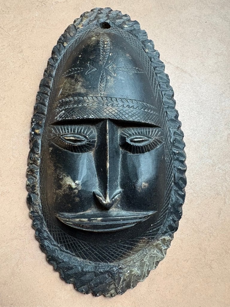Fraai Afrikaans masker / wanddecoratie, steen, Steen/keramiek, Bruin, Afrika, Masker