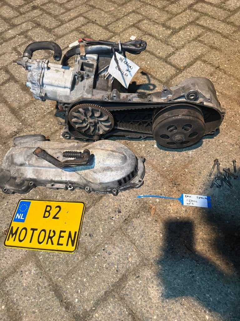 Motorblok EXV 110mm (125/150cc), compleet, Ophalen of Verzenden, Gebruikt, Blok, Piaggio
