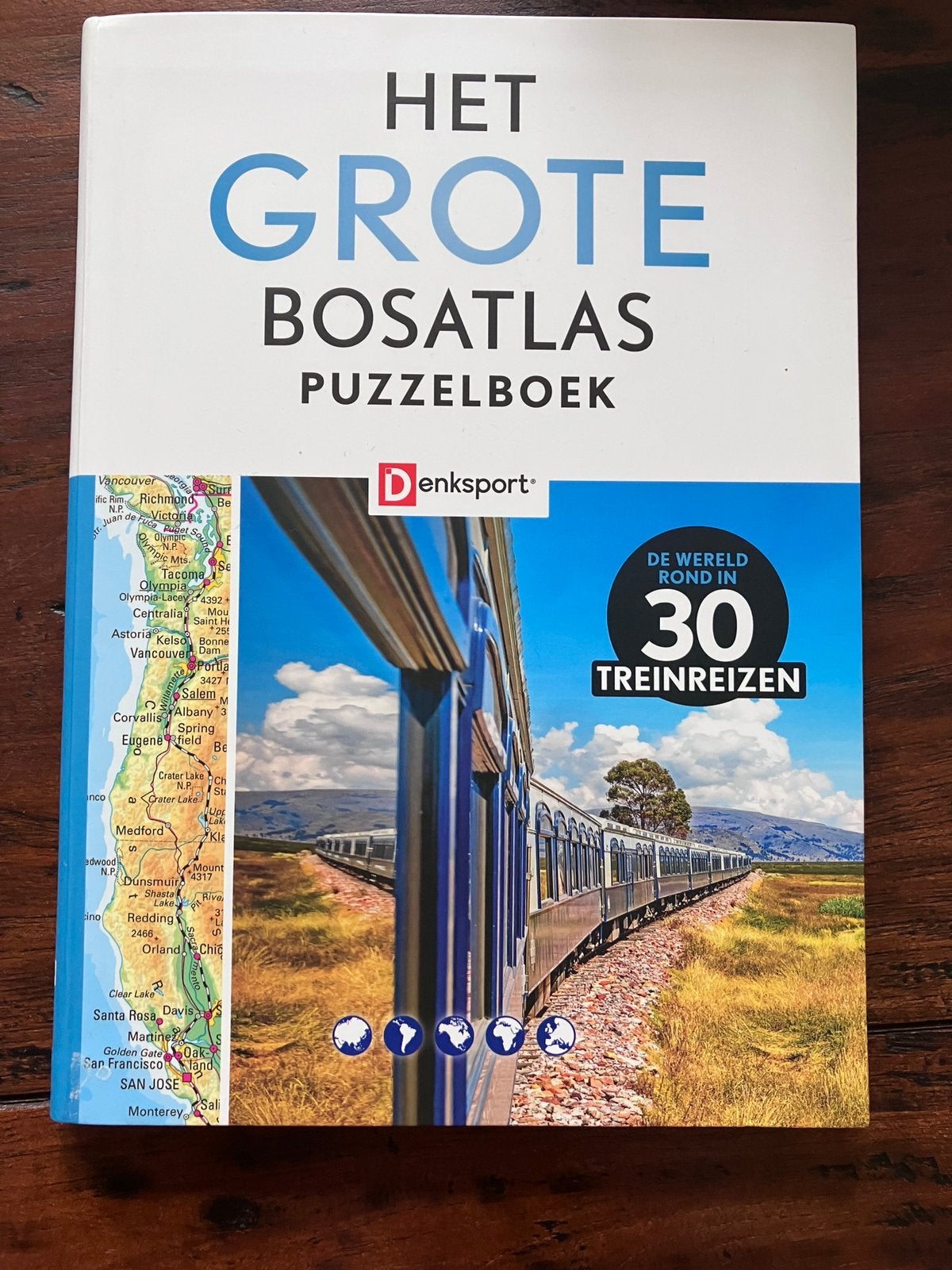 Het grote bosatlas puzzelboek , 30 treinreizen, Ophalen of Verzenden, Zo goed als nieuw, Overige typen