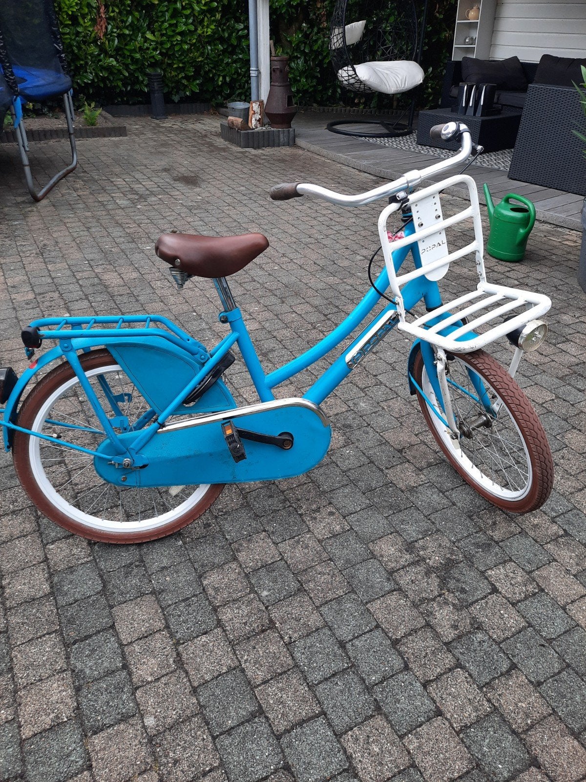 Popal meisjesfiets 20 inch met voordrager, Fietsen en Brommers, Terugtraprem, Gebruikt, Ophalen of Verzenden, Popal