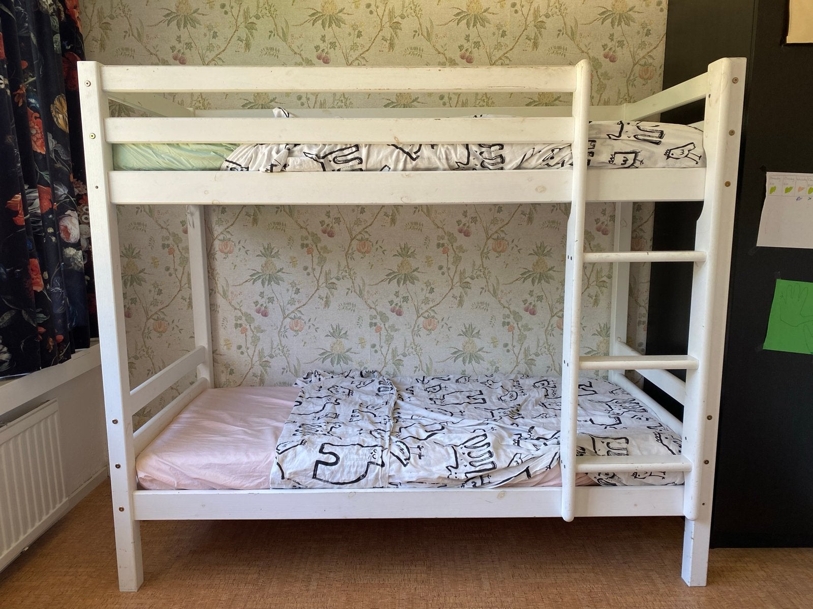 Stevig wit peuterstapelbed met ladder 168x78x145, Ophalen, Gebruikt, 70 cm of minder, Tweepersoons