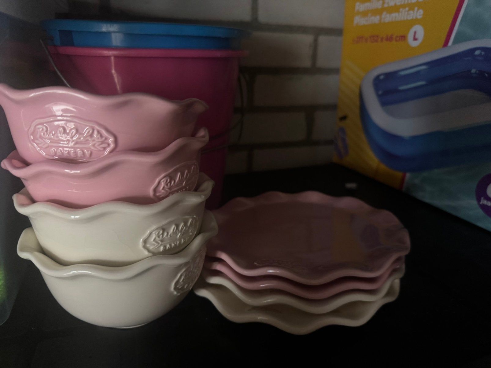 Rudolphs Bakery ontbijtbordjes en schaaltjes, Huis en Inrichting, Ophalen, Gebruikt, Keramiek, Schaal of Schalen